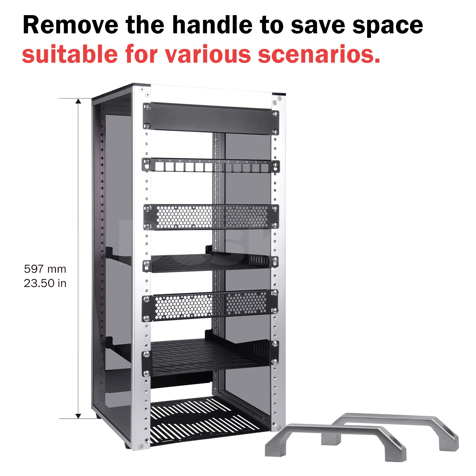 Versão DeskPi RackMate T2 Light, gabinete de servidor 12U de 10 polegadas para rede, servidores, equipamentos de áudio e vídeo