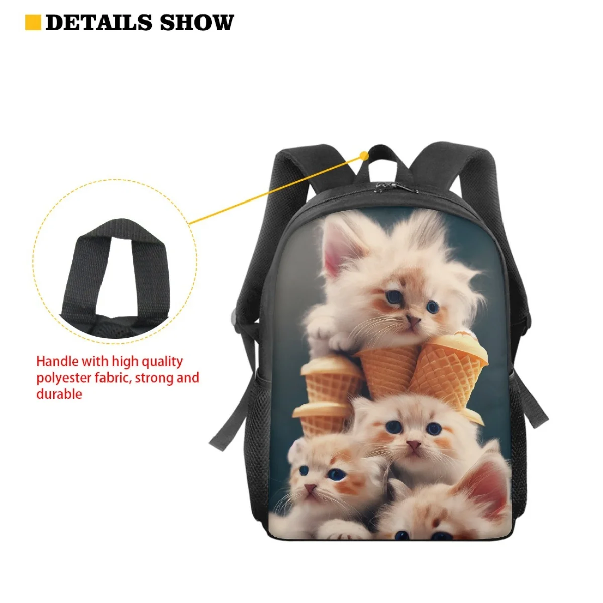 Cute Cat Print Backpack For Children Kids School Bags Girls Boys Teen School Backpacks Shoulder Packages School Supplies Gift