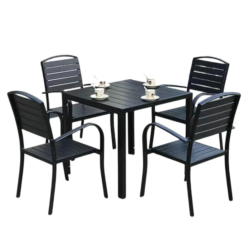 

Sunscreen outdoor, courtyard garden, open-air balcony, outdoor leisure chair combination set, plastic wood tables and chairs