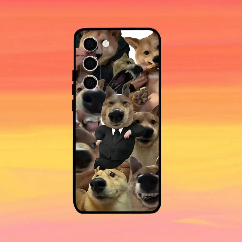 Śmieszne etui na telefon z psem Shiba Inu dla Samsung Galaxy A73, A72, A71, A70, A53, A52, A51 i innych modeli, miękka czarna obudowa.