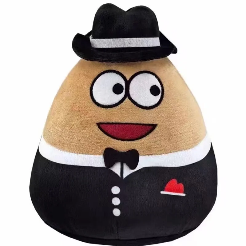 Alien Pou Plush Toy, Black Hat Gentleman Pou Plush, Alien Stuffed Doll Birthday Easter Children's Day Halloween Christmas Gift