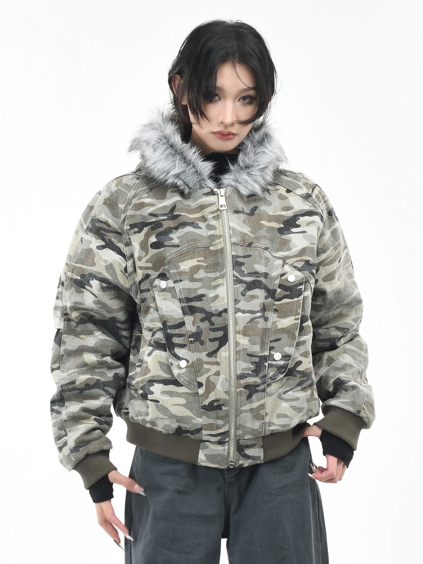 

Оригинальная американская деконструированная камуфляжная хлопковая куртка с капюшоном OV, зимняя, уличная, свободного кроя, теплая, модная, хлопковая одежда