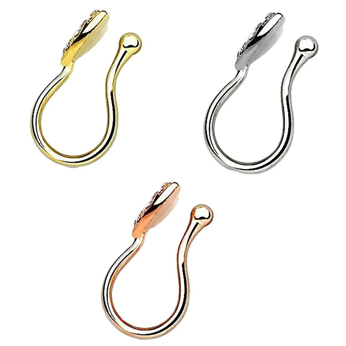 Anillo de Nariz en Forma de Corazón de Acero Inoxidable, Joyería Diaria Cómoda de Alto Brillo, Piercing de Nariz con Diamantes para Mujer, Regalo de Moda