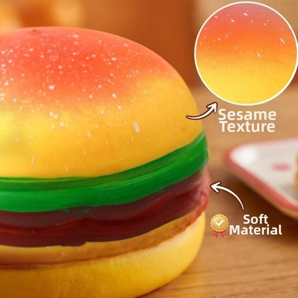 TPR Material Hamburger Stress Pinch Le Slow Rebound Soft Squeeze Squeeze Simulation Food Pinch Design Sensory Fidget Bread