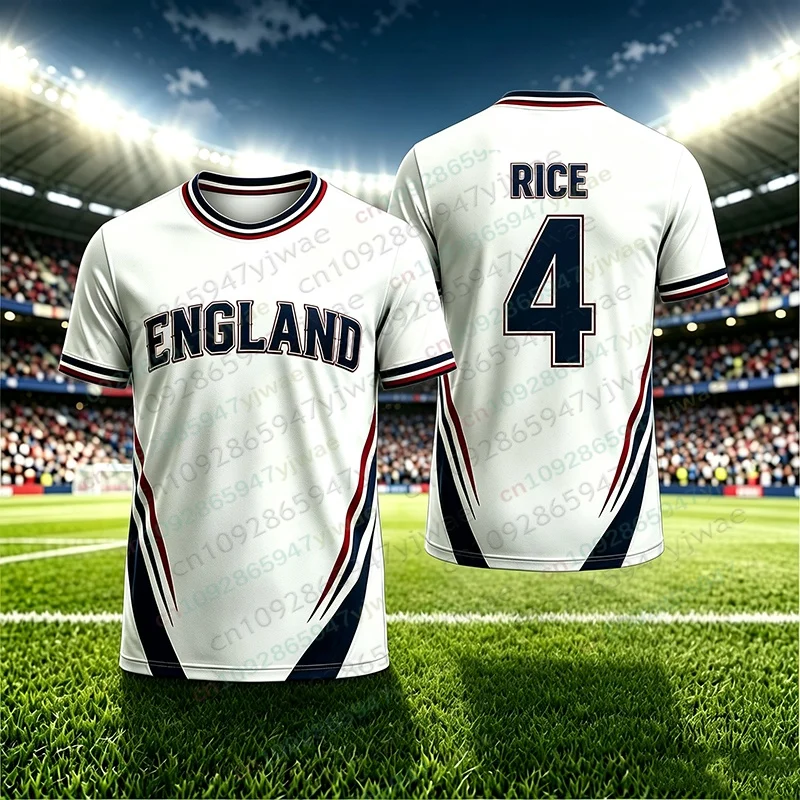 2026 Summer England Print Soccer Jersey NO.10 Bellingham Men Women Quick Dry Sport Tee Soccer Fans Training Parent-child T-shirt view 3