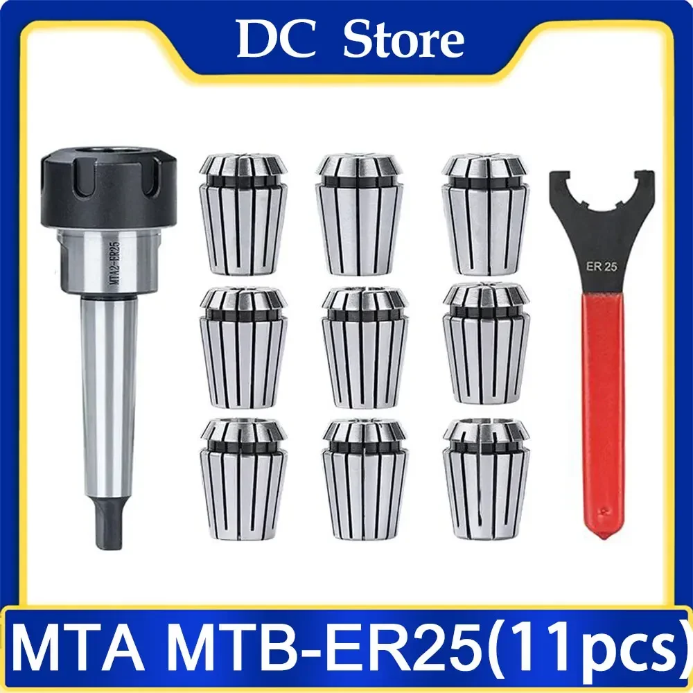 

Tool Holder Set ER25 Spring Collet Chuck Holder MTA2 MTA3 MTA4 MTA5 Morse Taper Holder UM Wrench for CNC Milling Lathe Tool