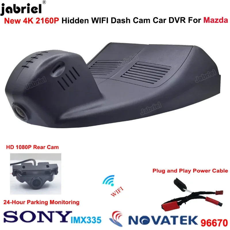 New 4K Car Dvr Dash Cam Dual Lens Camera for Mazda 3 Axela 2017 2018 2019 2020 2021 2022 UHD 2160P Wifi Dashcam Driving Recorder