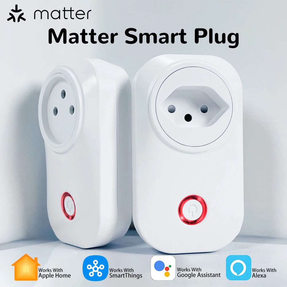 Matter Smart Plug CH|IS Siri Alexa Apple Home SmartThings Google Remote Voice Control Timer Energy-Saving Power Metering Socket