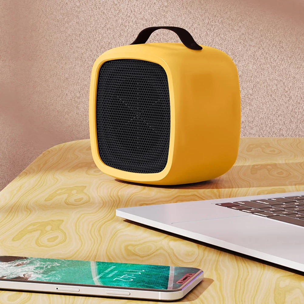 500W Portable Small Space Heater Fast Heating Lightweight Desktop Warm Air Heater For Indoor Office Household Silent Fan