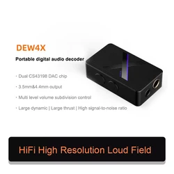 Decodificador de áudio SIMGOT Xingge HiFi, amplificador de ouvido DEW4X, tipo C para 3,5mm, cauda pequena