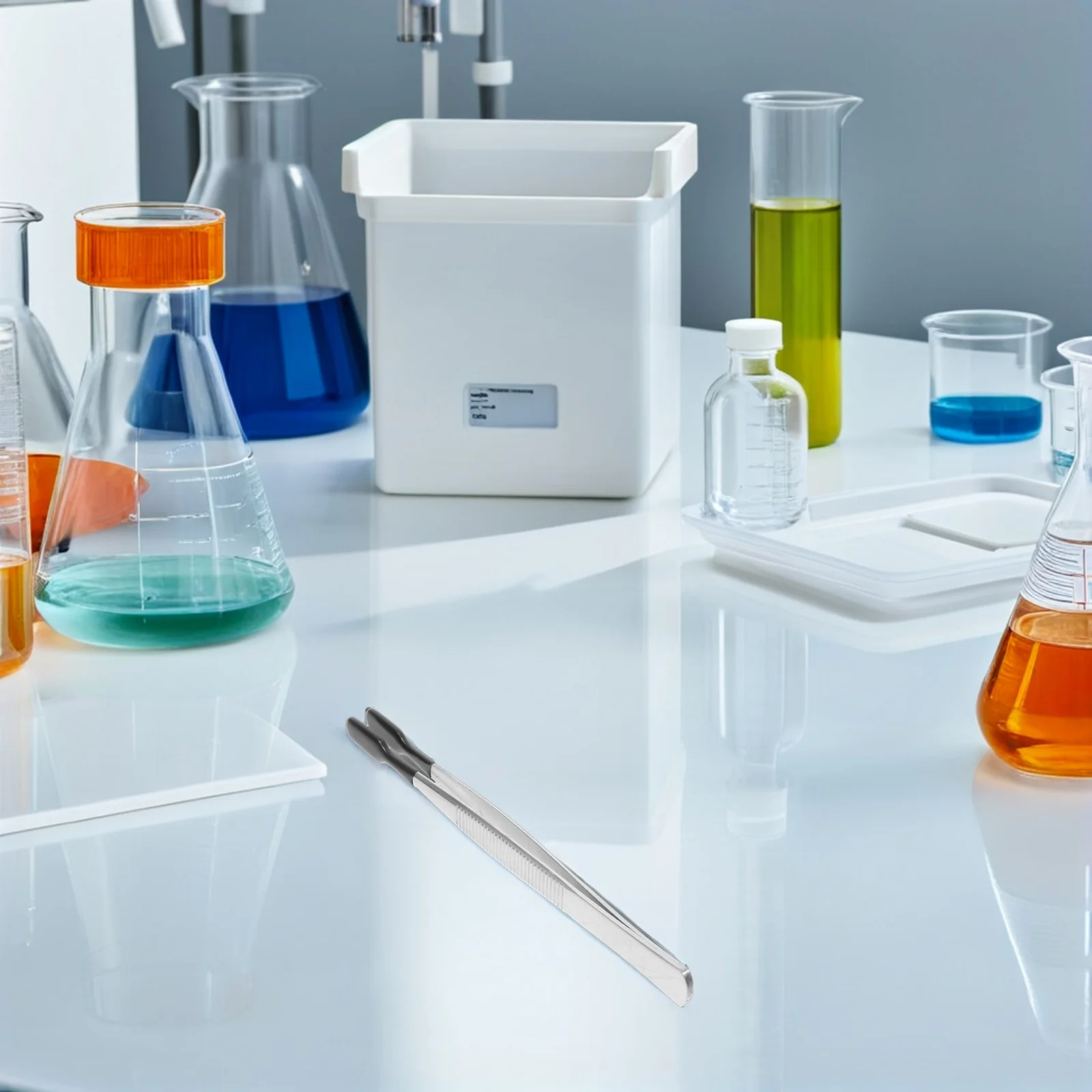 2 قطعة ملاقط احترافية من الفولاذ المقاوم للصدأ مطاطية مغلفة طرف مسطح لصياغة إصلاح الأجهزة الإلكترونية الدقيقة