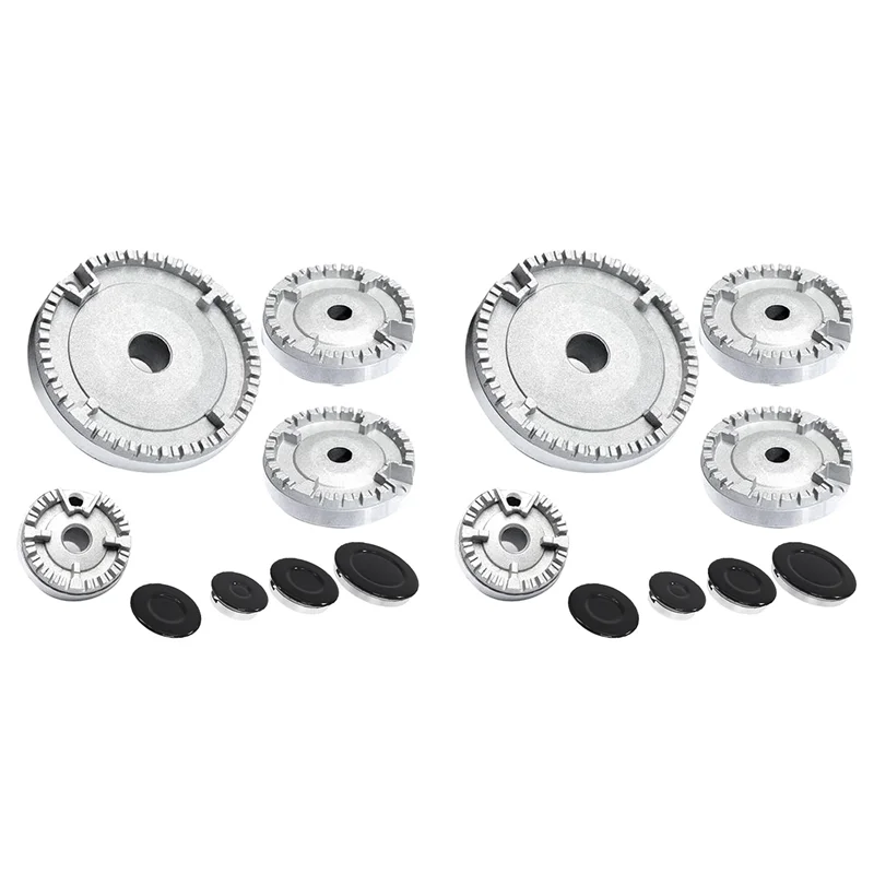 【CÓDIGO】 Juego de gorro de cocina 8X tapa de estufa, tapa de llama de corona de quemador de cocina de Gas de horno, tapa de llama de quemador de Gas mejorada para SABAF