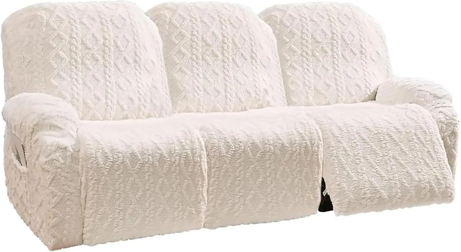 

Комплект из 8 больших чехлов для кресел-реклайнеров, геометрические плюшевые пушистые чехлы, с противоскользящим эластичным основанием, которые надежно удерживаются на месте для кресел-реклайнеров