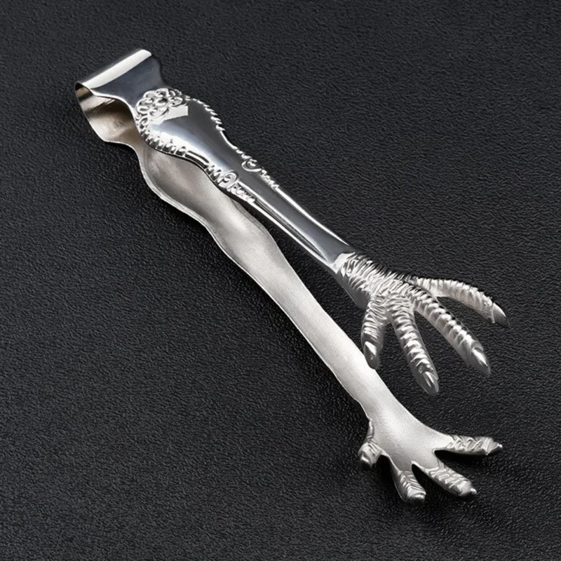 Stainless Steel Claw Shaped Ice Tongs Multi Purpose Sugar Tea Coffee Serving Pliers Fun Bar Kitchen Buffet Food Gripper Tool