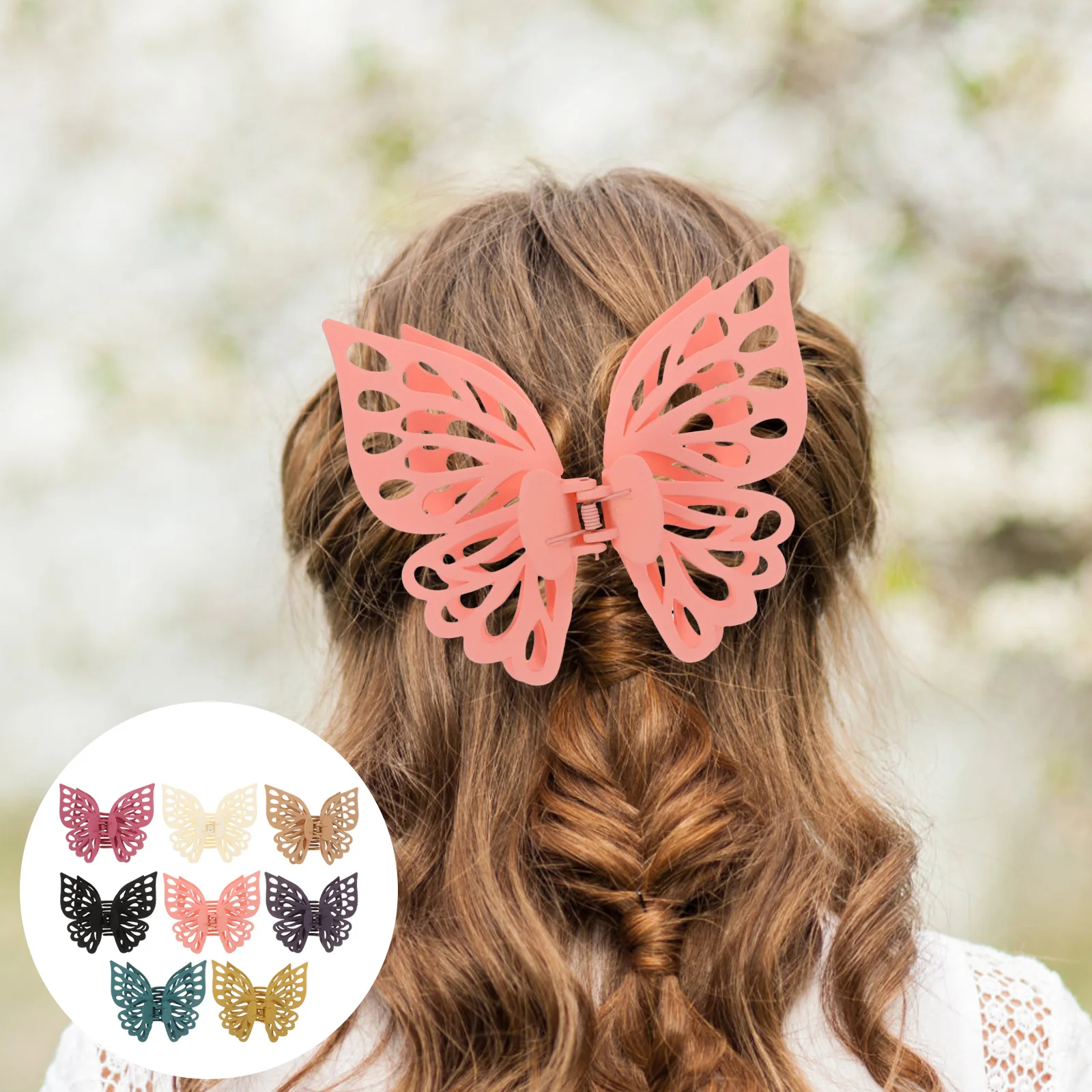 

8pcs Butterflies For Women Large Jaw Clips Thick Barrettes Short Long Accessories Hair Claw Hair Clamps Clamps