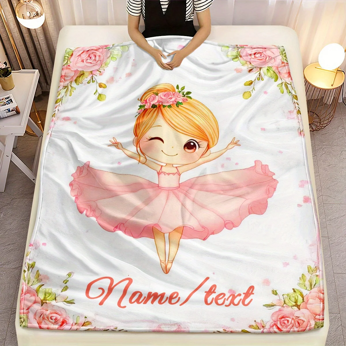 a-manta-de-flanela-personalizada-para-bale-e-macia-leve-e-quente-o-design-rosa-rosa-e-folha-verde-e-perfeito-para-o-sofa