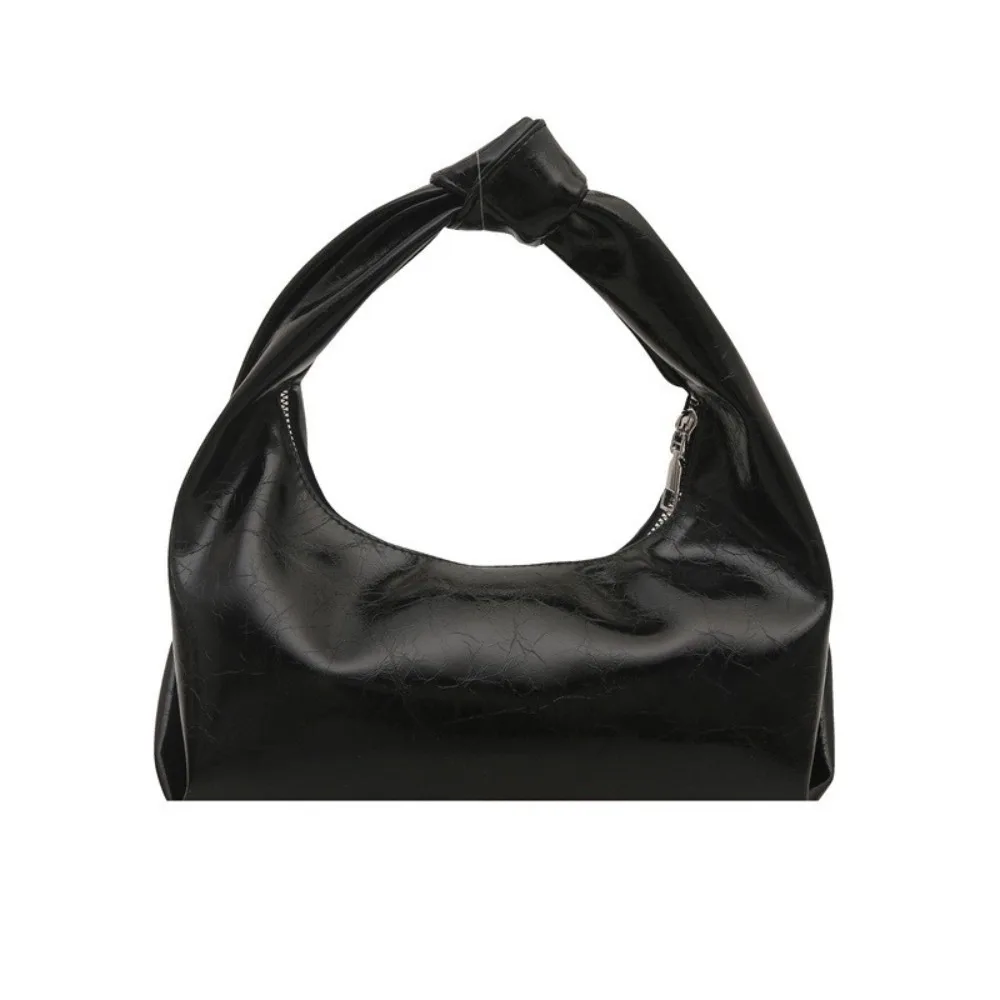 

Casual Solid Color Clutch Bags Pleated Dumpling Armpit Bags Versatile Pu Leather Shoulder Bags Female