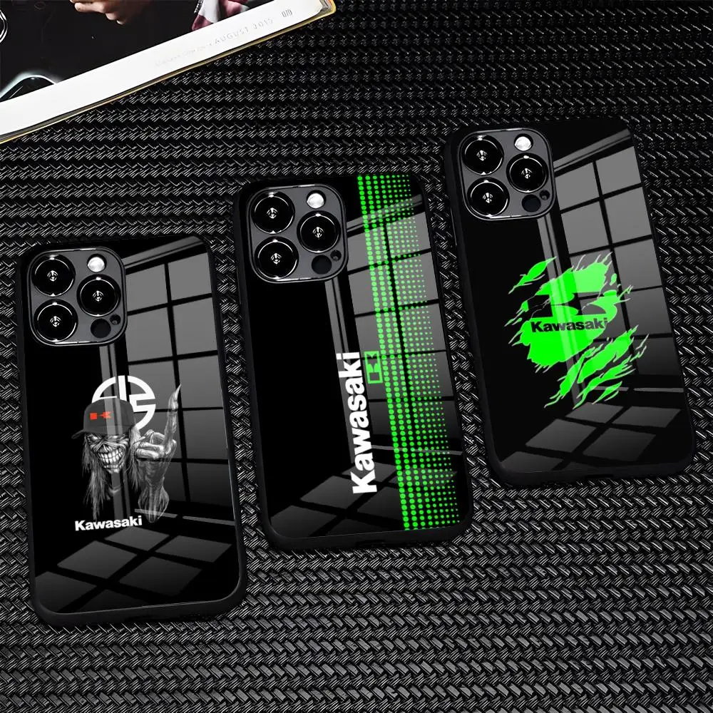 B-K-KaWa-SakIES Moto Logo Handyhülle für iPhone 17 Pro Max 16 15 14 Pro Max 13 11 X Xs Xr 8 7Plus Glasabdeckung