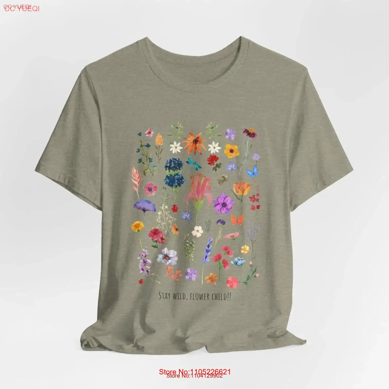 Stay Wild Bella Canvas Jersey T Shirt floral fun stylish wardrobe clothing soft durable vibrant vintage Washed streetwear