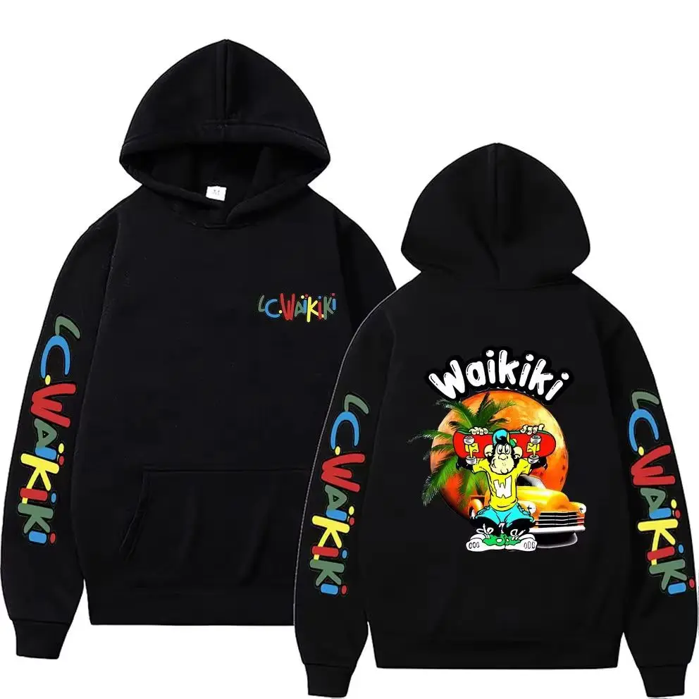 

Lc Waikiki Monkey Skateboarding Graphic Print Hoodie Men Women Fashion Oversized Sweatshirt Male Causal Vintage Pullover Hoodies