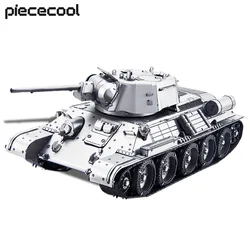 Piececool 3D Metal Puzzle T-34/76 Medium Tank Diy Jigsaw Toy for Adult Brain Teaser Assembly Model for Collection