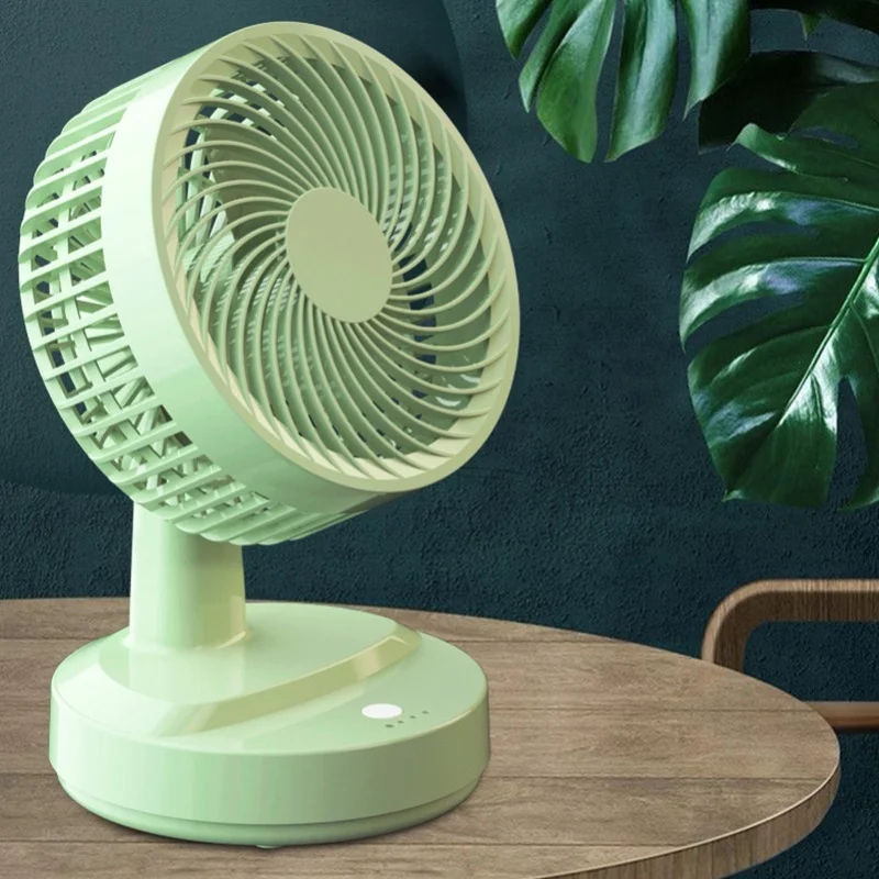 

Desk Fan USB Recharge Air Circulation Quiet Portable Table Fan For Student Dormitory Home Green Moving Head Type