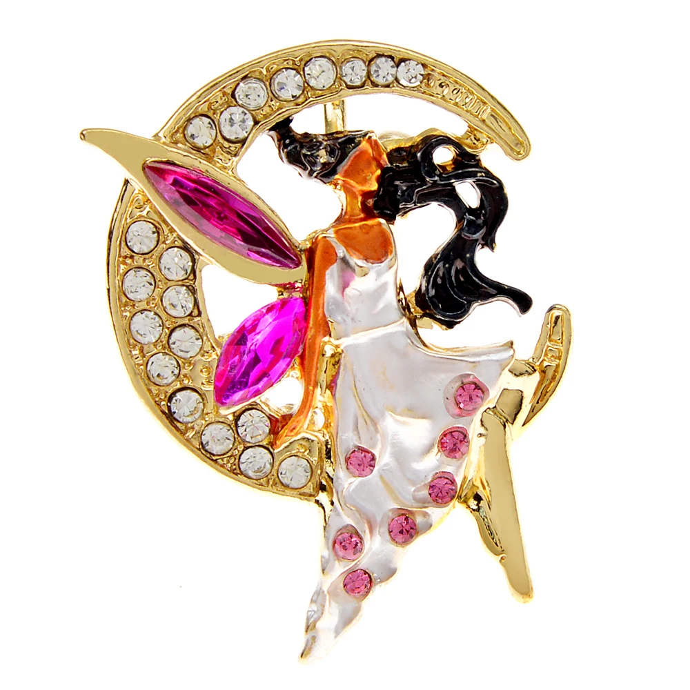 CINDY XIANG Sitting On Moon Girl Brooch