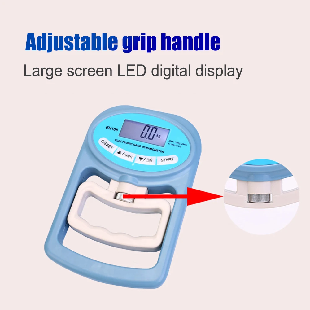 디지털 핸드 동력계 그립 강도 테스터, USB LCD 스크린 핸드 그립, 파워 트레이닝 브래지어, 그립 강도 계량기, 200Lbs/90 kg