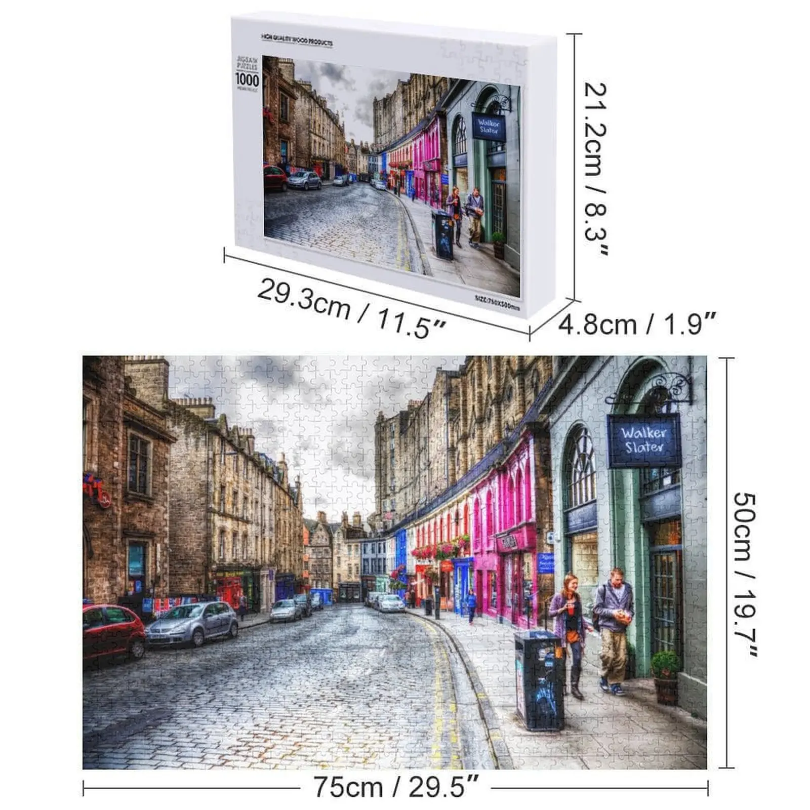 جراس ماركت ادنبره، اسكتلندا، أعلى التل بازل قطع ديوراما اكسسوارات صور مخصصة صور طفل اللعب لغز