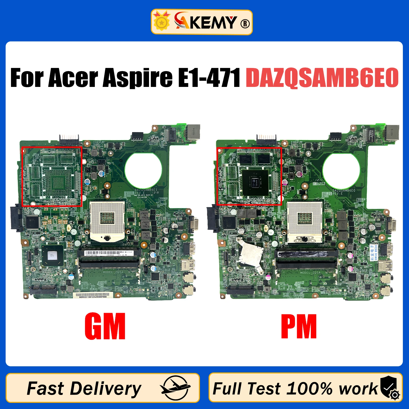 AKEMY DAZQSAMB6E0 Motherboard For ACER Aspire E1-471 E1-431 E1-431G E1-471G Laptop Mainboard DAZQSAMB6E1 HM77/HM76