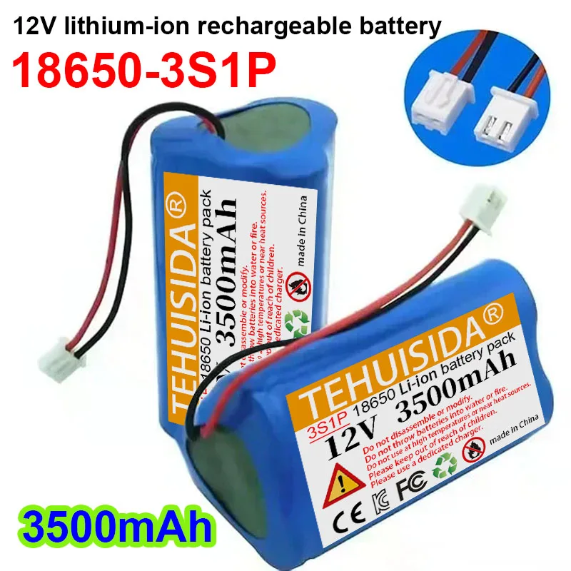 

18650 Battery 12V 3500mAh 18650 Lithium Ion Rechargeable Battery Pack Speaker Flashlight CCTV Camera GPS Search Light Equipment