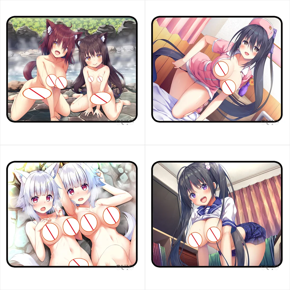 Asa No Ha Anime Sexy Naked Girls Mousepad Big Tits Big Ass Small MousePad Computer Gamer Desk Mat Office Desk Pad with Lock Edge