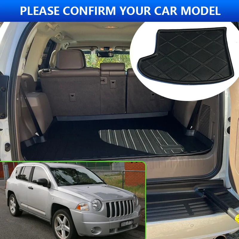 For Jeep Compass MK49 2007~2017 2008 2009 2010 Car Rear Trunk Protector Pads Auto Waterproof Liner Anti-Fouling Mat Accessories