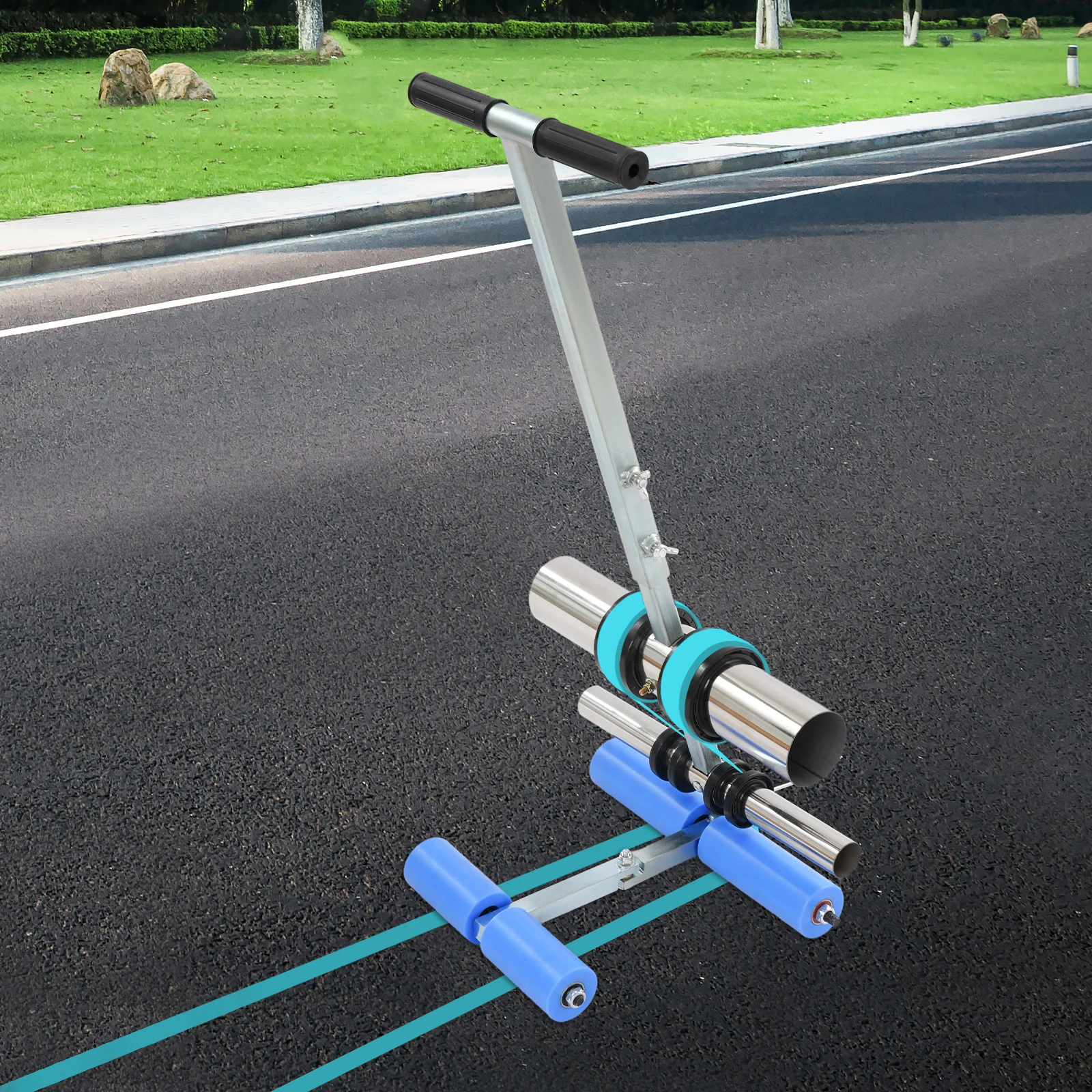 Hand-Push Tape Marking Machine with a Handle and Circle Drawing Kit,Versatile Lane Marking Tool For Demanding Line Marking Tasks