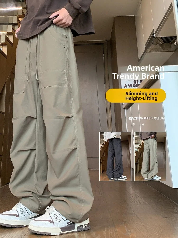 

Мужские брюки в стиле ретро-кэжуал, свободные прямые, осенне-зимние, модные, широкие, спортивные, длинные, для активного отдыха, молодежные