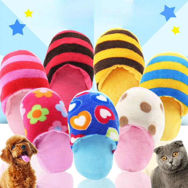 Dog Toy Pet Dog Plush Toy Sounding Toys Teeth-resistant Dog Toy Love Slippers Pet Supplies Dog Toys for Small Dogs Pet Toys