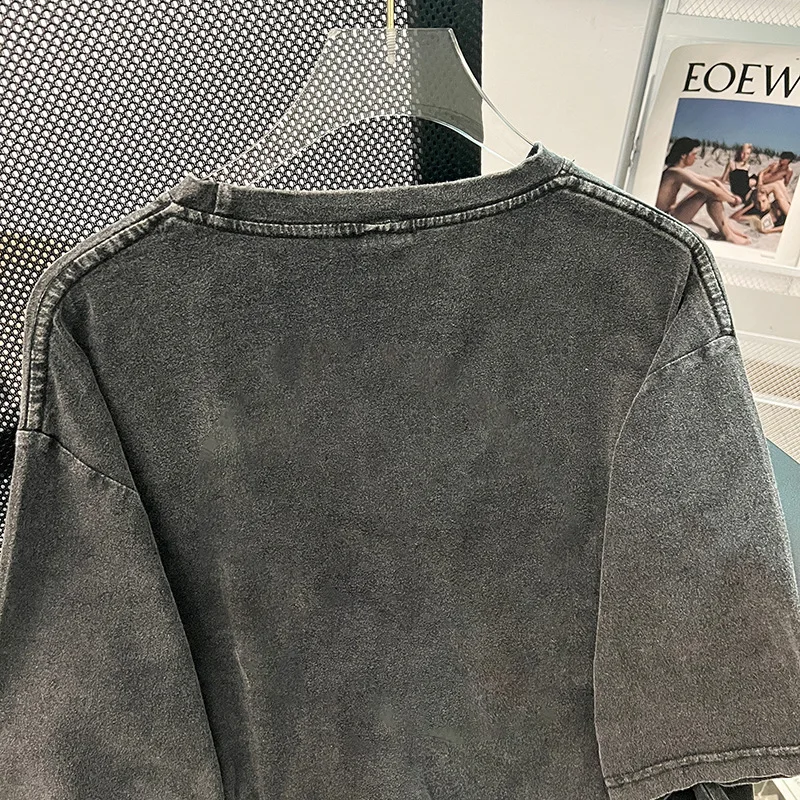 여성용 퓨어 코튼 반팔 티셔츠 소녀 여름 빈티지 티셔츠 캐주얼 다목적 중간 길이 탑 티셔츠