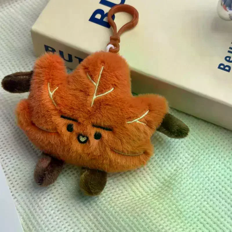 1 قطعة متعة ولطيفة صغيرة مابل ليف أفخم المفاتيح زوجين على ظهره قلادة وهمية ورقة دمية الديكور هدية #5