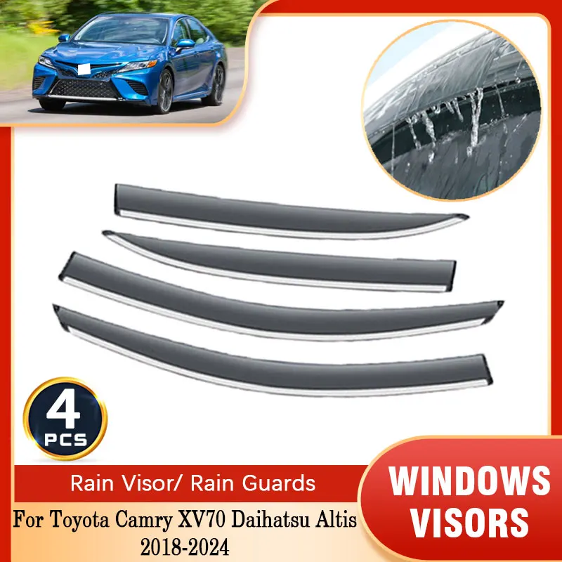 For Toyota Camry XV70 Daihatsu Altis 2018~2024 Rain Sun Windows Visor Car Windshield Deflectors Guards Cover Trim Accessories