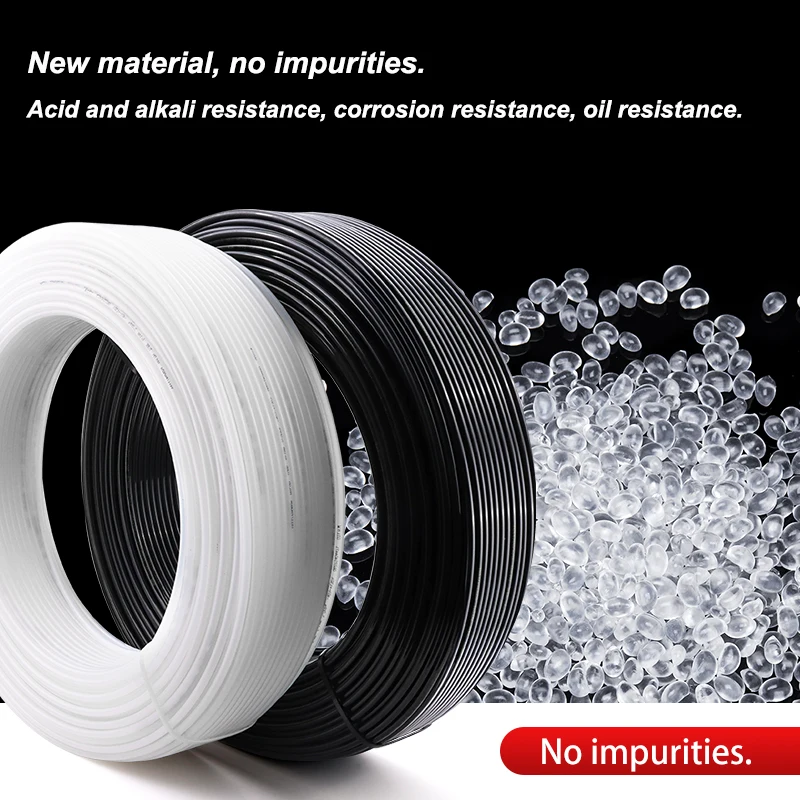 1~10M PA6 Nylon Pneumatic Hose Rigid OD 4mm 6mm 8mm 10mm 12mm 14mm 16mm Black/Translucent High Pressure Air Compressor Pipe