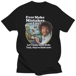 Bob Ross Make Mistakes Into Birds Official Licensed T-Shirt Simple Style