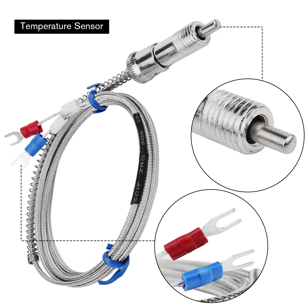 1~10m 베이오넷 M8 M12 K PT100 타입 압축 스프링 차폐 와이어 열전대 온도 센서 온도 조절기용
