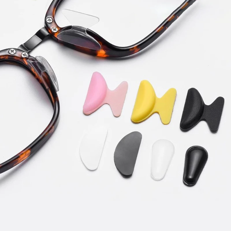 **5Pairs Eyeglasses Anti Slip Nose Pads Soft Silicone Self Adhesive Glasses Nose Holder Long Lasting Spectacles Nose Support