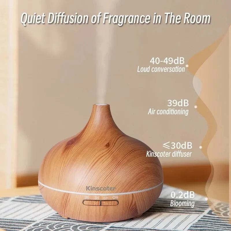 500ml Wood Grain Aroma Diffuser Onion Air Humidifier Aromatherapy Essential Oil Diffuser Ultrasonic Atomizer For Home