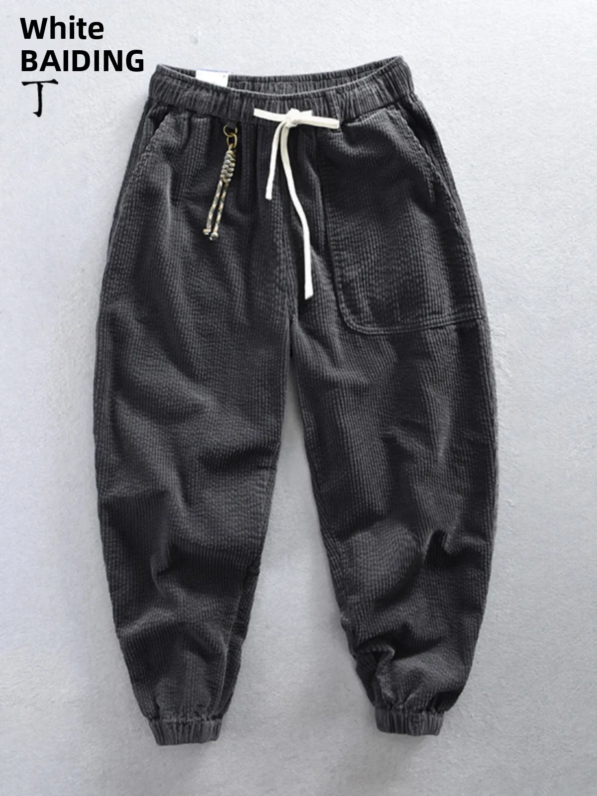 

Осенние вельветовые рабочие брюки в американском стиле ретро, мужские свободные брюки Harlan с манжетами, облегающие повседневные брюки из чистого хлопка, модные бежевые