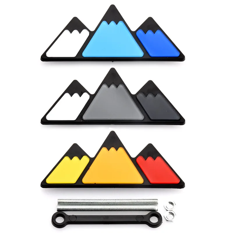 Tri-Color 3 Colors Grille Badge Emblem Stickers For Toyota Tacoma 4Runner Tundra Rav4 TRD Decals Auto Car Accessories Styling