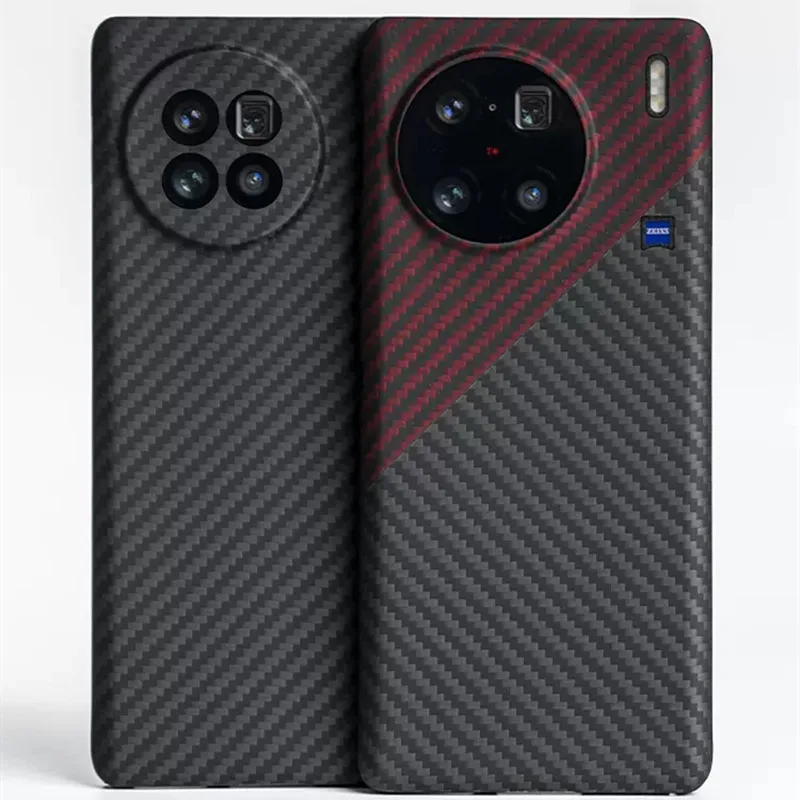 Carbon Fiber Case for Vivo X90 Pro Plus Lens Protective Phone Case Aramid Fiber Cover Business Phone Accessory