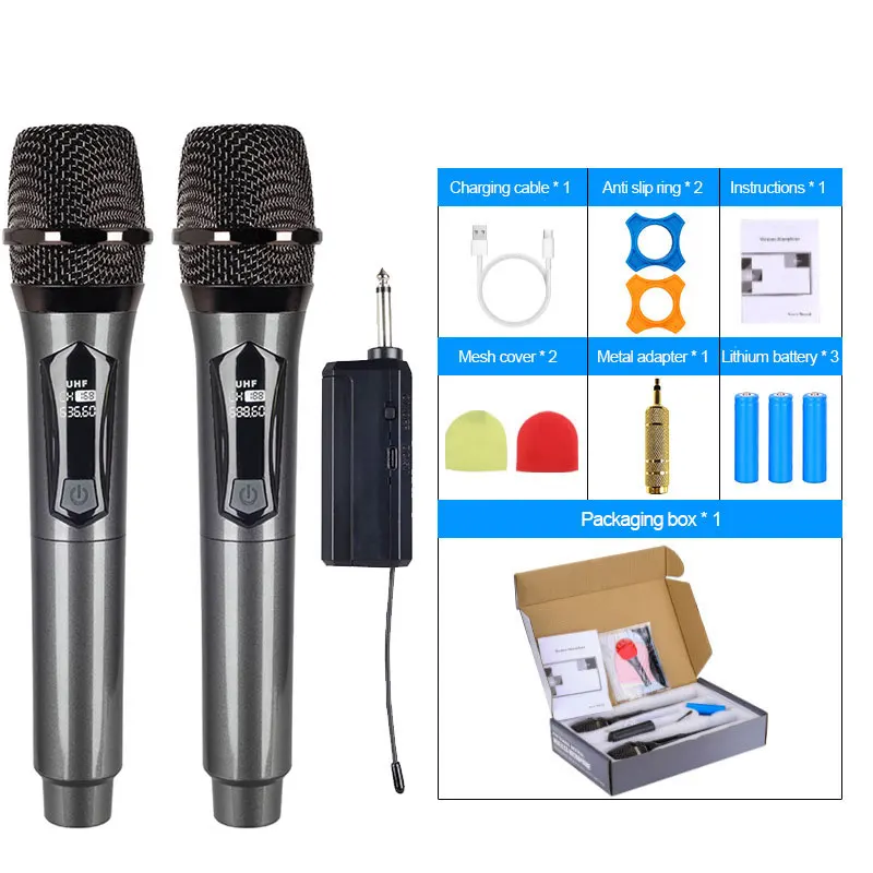 Universal Karaoke Wireless KTV Dynamic Microphone Professional Home To Sing Handheld Mic for Party Show Speech Church Stage Conf