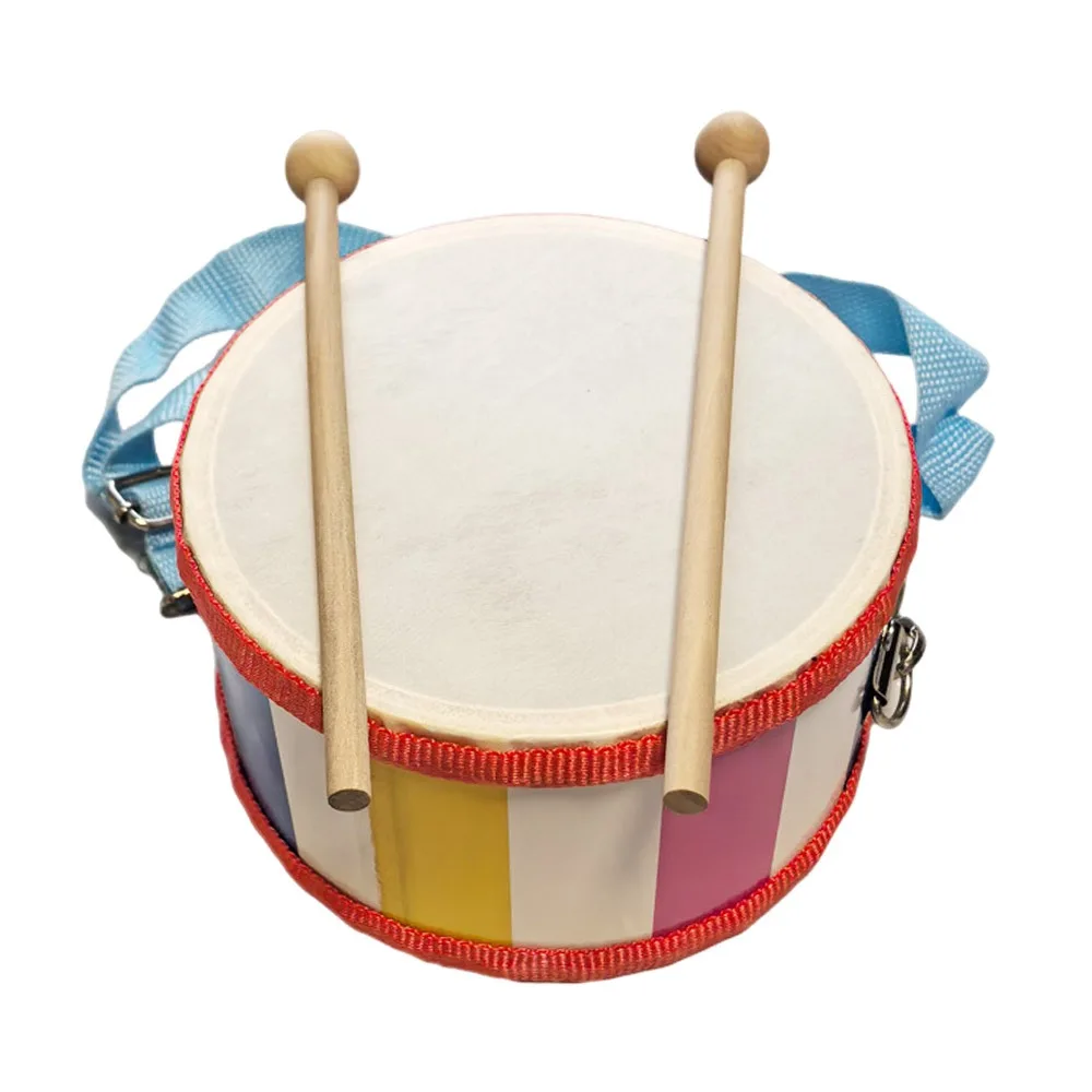 Wooden Material Wooden Percussion Drum Double Sided Animal Pattern Musical Instrument Drum Carry Strap Drum Sticks