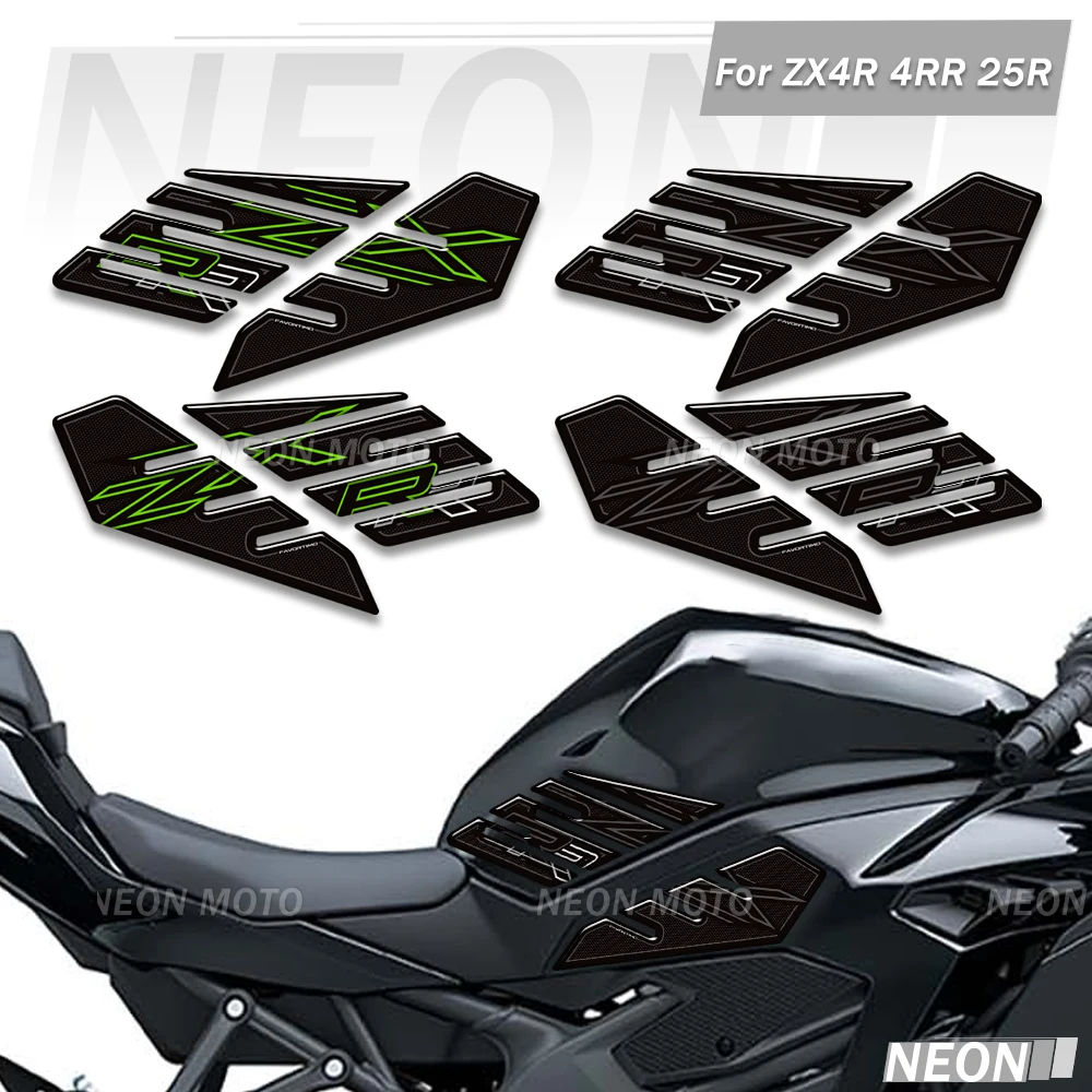 

Для Ninja ZX-4R ZX-4RR ZX4R ZX-25R ZX25R мотоциклетные 3D наклейки на топливный бак, защитные противоскользящие наклейки, аксессуары